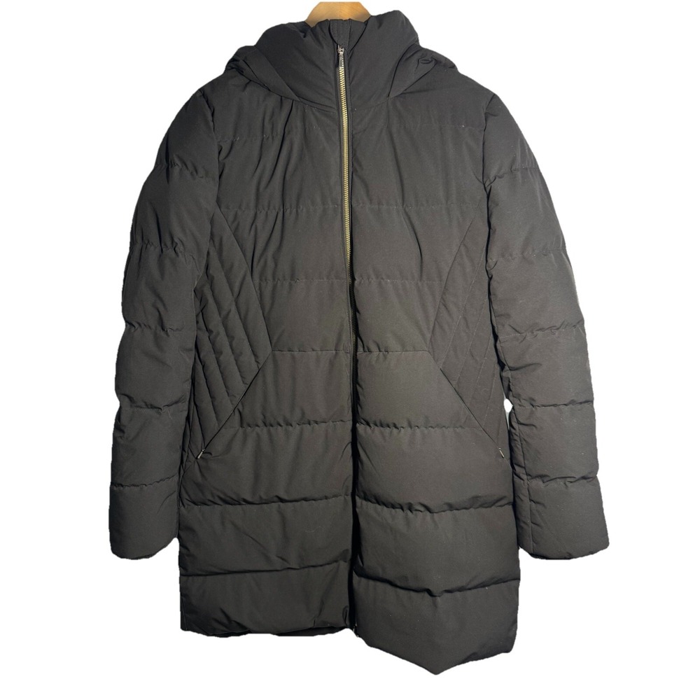 Lands' End Women's Insulated Cozy Fleece Lined‎ Mid-Length Coat Hooded Small